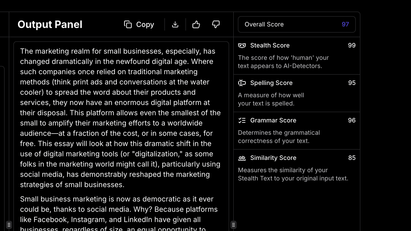 AI writing platform that bypasses detection