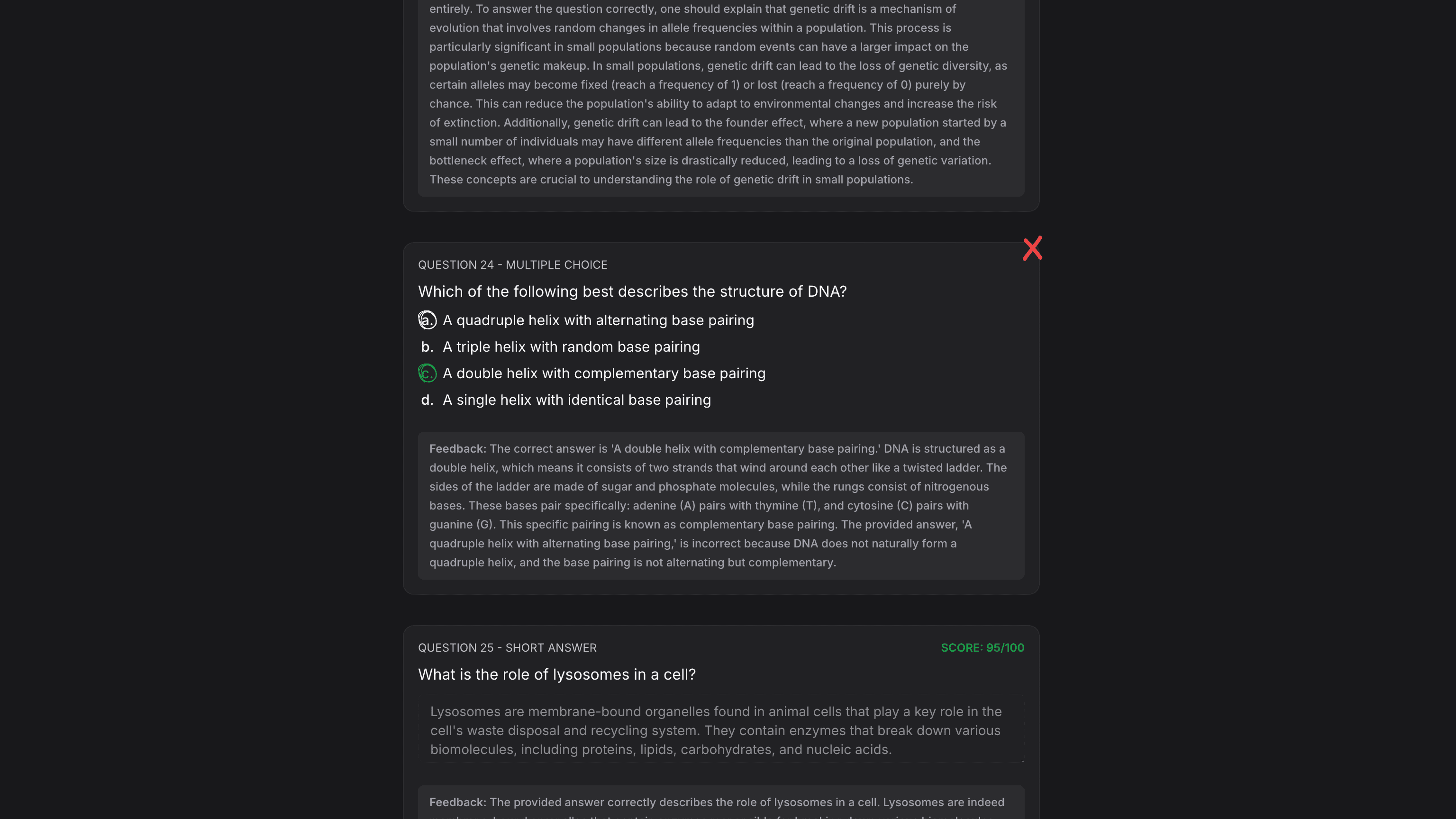 AI study tool providing detailed answer explanations and feedback